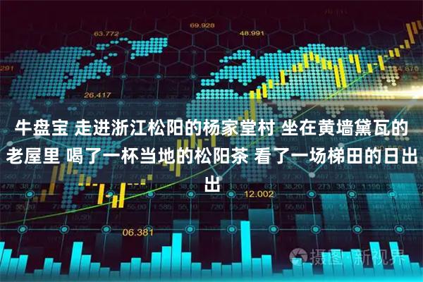 牛盘宝 走进浙江松阳的杨家堂村 坐在黄墙黛瓦的老屋里 喝了一杯当地的松阳茶 看了一场梯田的日出