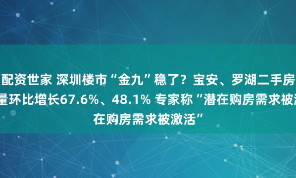 配资世家 深圳楼市“金九”稳了？宝安、罗湖二手房签约量环比增长67.6%、48.1% 专家称“潜在购房需求被激活”