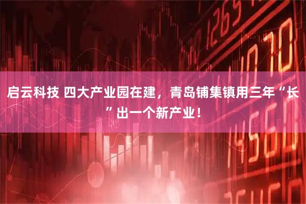 启云科技 四大产业园在建，青岛铺集镇用三年“长”出一个新产业！