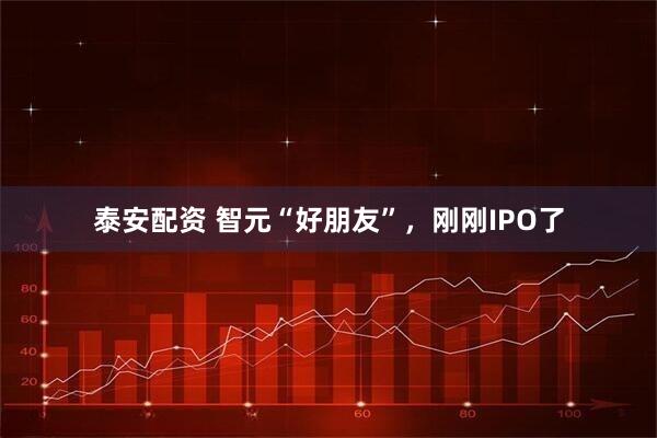 泰安配资 智元“好朋友”，刚刚IPO了